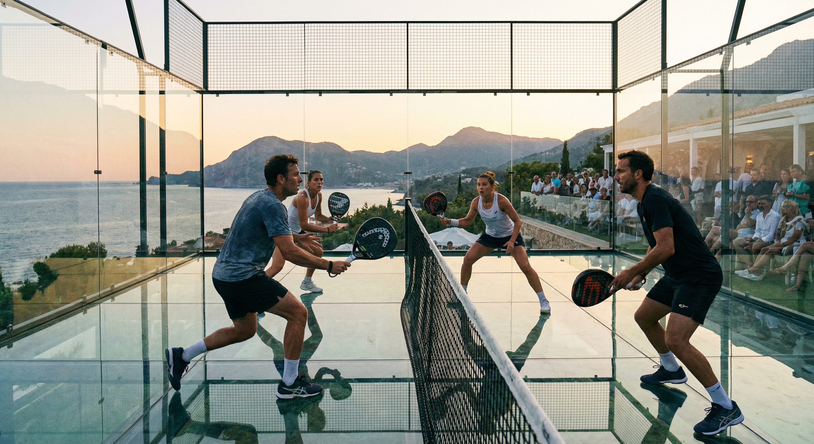 Partido de padel en accion